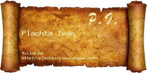 Plachta Iván névjegykártya